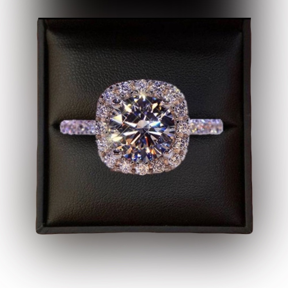 New Mojssanite Diamond 14k White Gold 1 CT Round Cut Ring - Picture 15 of 16